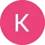 The letter k is in a pink circle on a white background.